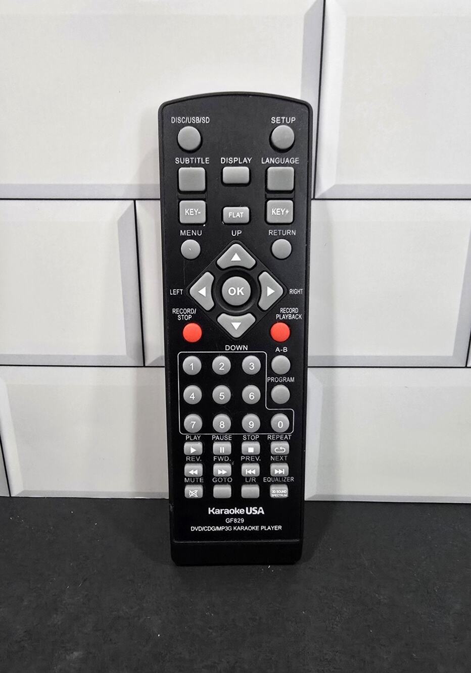 Genuine OEM KARAOKE USA GF829 Remote Control DVD/CDG/MP3G REMOTE ONLY -Tested